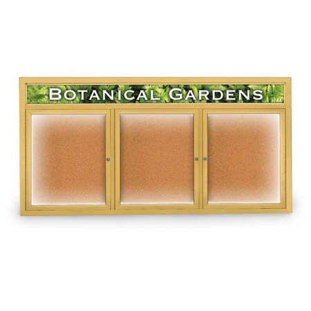 United Visual Products Open Faced Traditional Corkboard, 72x36" UV645A-BRONZE-CINNABA